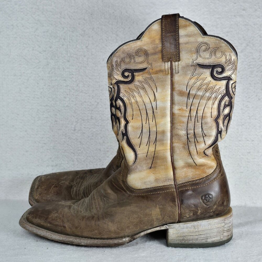 Ariat Distressed Mesteno Dust Devil Tan Marble Western Boots Men's 14D